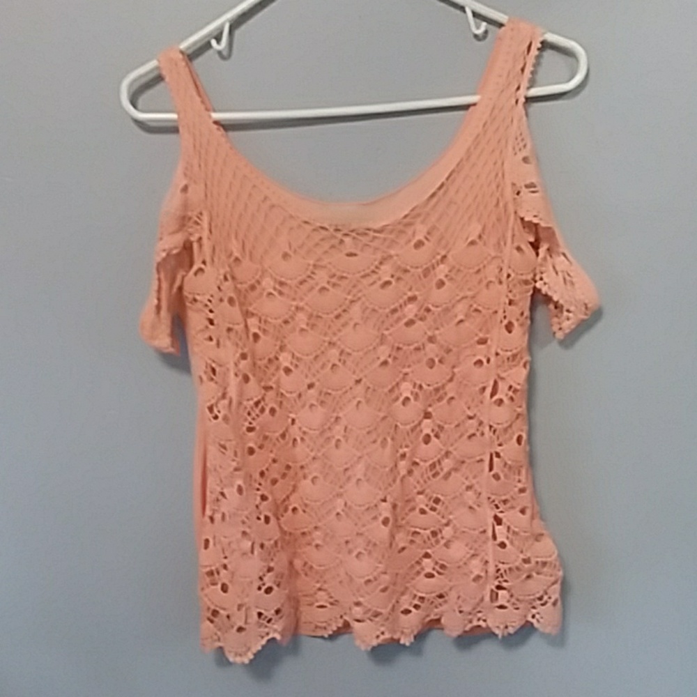 Lace cold shoulder top